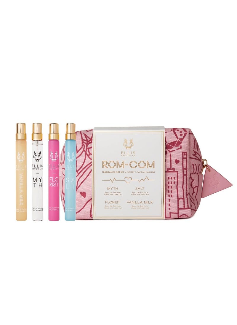 ELLIS BROOKLYN - Ellis Brooklyn ROM COM Fragrance Gift Set - Perfume Gift Set, White Musk, Jasmine Perfume, Gardenia Perfume, Sandalwood Perfume, Vanilla Perfume - Image 1