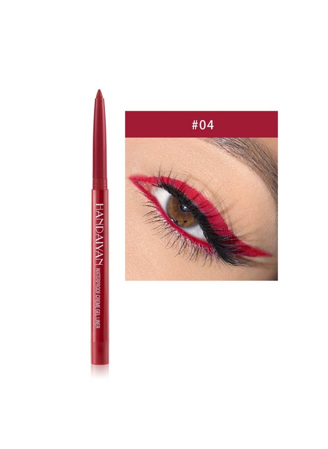 DekRion - Eyeliner Pencil, Waterproof Eyeliner Long-Lasting, Dark-Red Eyeliner, High-Pigmented Colorful Eyeliners Easy To Use Eyeliner Pen For Women, Dark-Red - Image 1