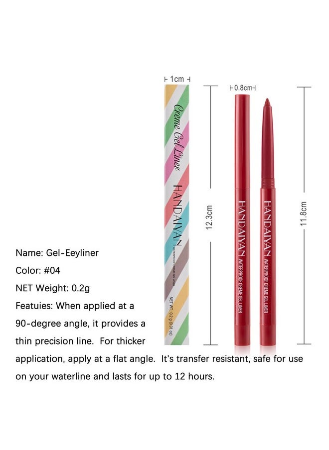 DekRion - Eyeliner Pencil, Waterproof Eyeliner Long-Lasting, Dark-Red Eyeliner, High-Pigmented Colorful Eyeliners Easy To Use Eyeliner Pen For Women, Dark-Red - Image 1