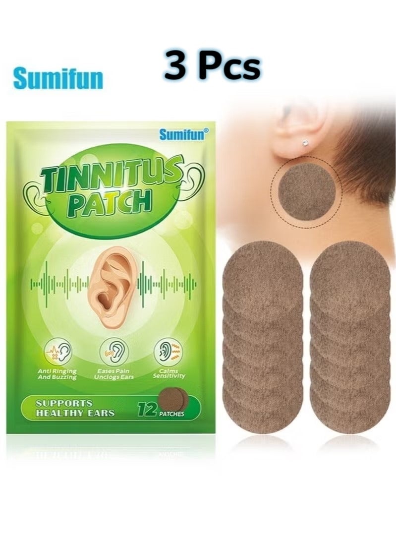 سوميفون لصقة تخفيف الطنين 36 لصقة، عشبية طبيعية، تخفف من آلام الأذن، تعزز التركيز، تحسن السمع وتنشط الدورة الدموية، مريحة للحمل والاستخدام، عبوة لصقات لرعاية الطنين. - Image 1