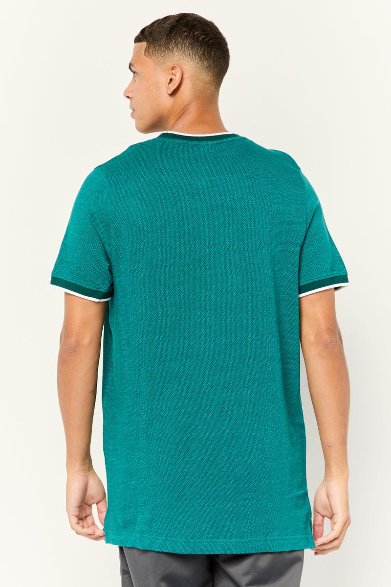 PUMA تي شيرتات خارجية للرجال بقصة ضيقة بأكمام قصيرة، أخضر مائل إلى الأزرق - Image 2