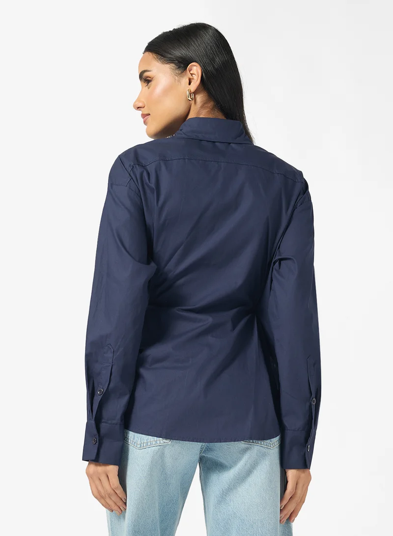 Ginger Wrap Tie Up Shirt