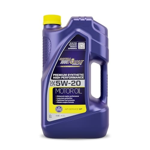 Royal Purple زيت محرك صناعي عالي الأداء 5W-20 من رويال بيربل 51520 مرخص من API - 5 كوارت، (الموديل: ROY51520) - Image 1