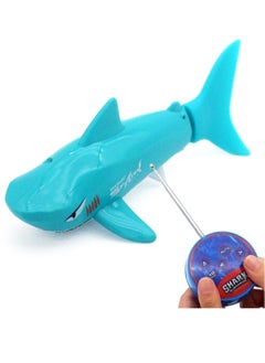 KASTWAVE Mini Remote Control Toy, Electric RC Fish Boat, RC Shark Mini Radio Remote Control, Shark Swim in Water for Swimming Pool Water Tank Kids Birthday Gifts (Blue)  - Image 1