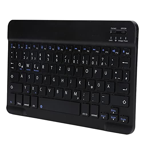 PUSOKEI German Keyboard 10Inch Keyboard German Layout USB Computer Keyboard for Laptops, PC(Black) - Image 1