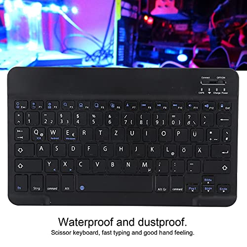 PUSOKEI German Keyboard 10Inch Keyboard German Layout USB Computer Keyboard for Laptops, PC(Black) - Image 4