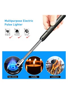 LDQ Arc Lighter, Flameless Electronic Lighter With Led Battery Indicator, Rechargeable Usb Lighter Wind & Weatherproof Lighter For Kitchen, Barbecue, Candles, Fireworks, Gas Stove, Black  - Image 1