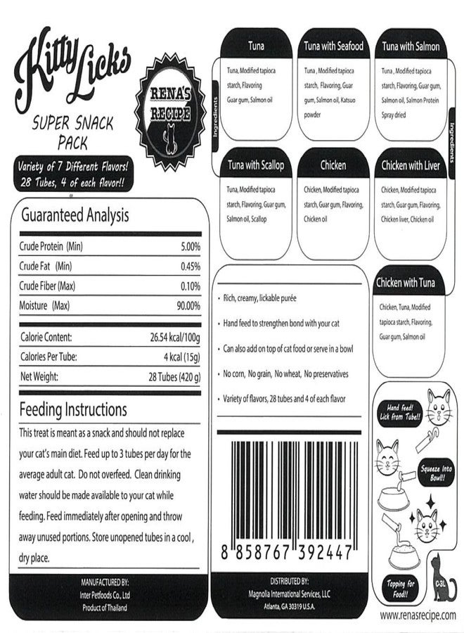 Rena's Recipe Kitty Licks Varieties (Chicken and Tuna) (28 Tubes) - Image 2
