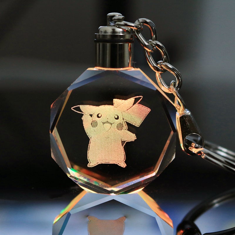 Pendant Keychain Peripheral Luminous Crystal Gift Can Be Engraved - Image 1