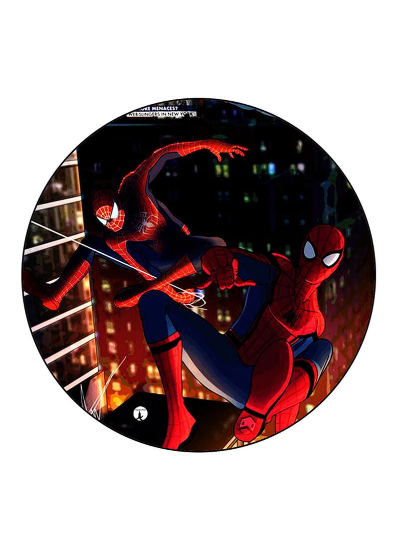 RKN Spiderman Printed Mouse Pad  Round  Multicolour