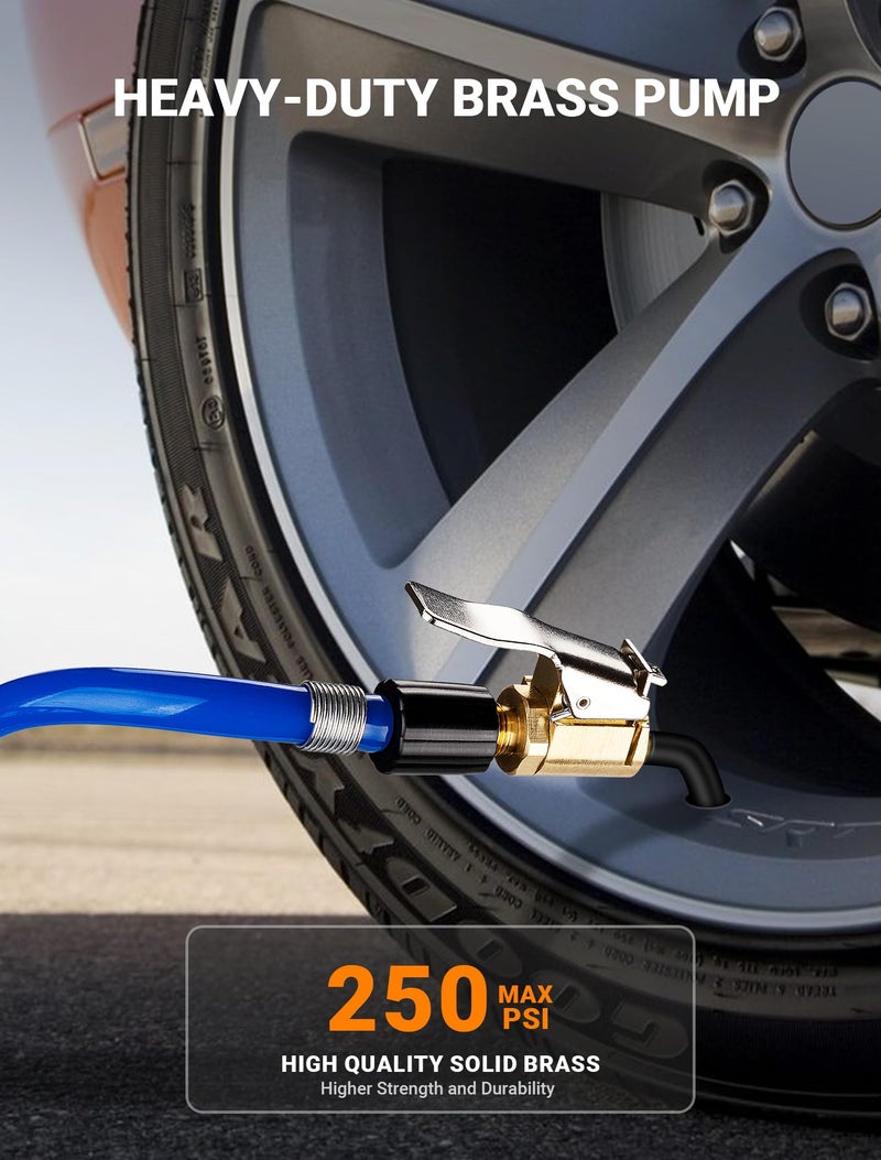 LUMITECO Brass Locking Tire Air Chuck, Tire Inflator Hose Adapter for Twist On Connection Convert to Lock On, No Air Leakage Air Compressor Pump Clip On Tire Chucks, Tire Nozzle with Tire Valve Thread - Image 3