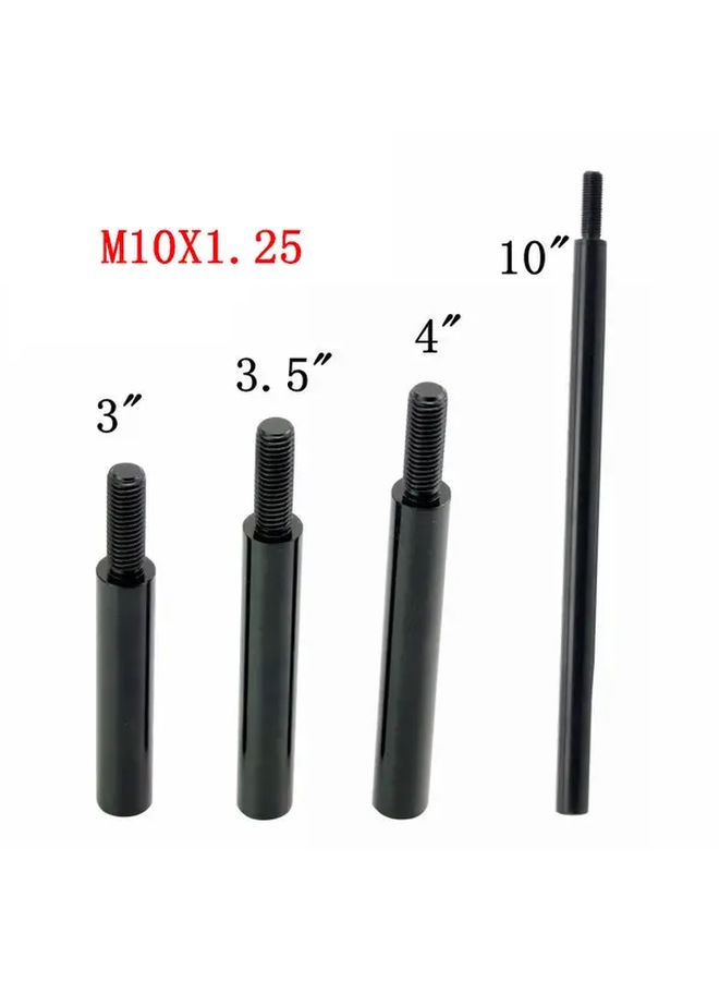 Black 3 Inch M10X1 25 Car Gear Shift Lever Extension Rod Adjustable Anti Slip Grip - Image 1