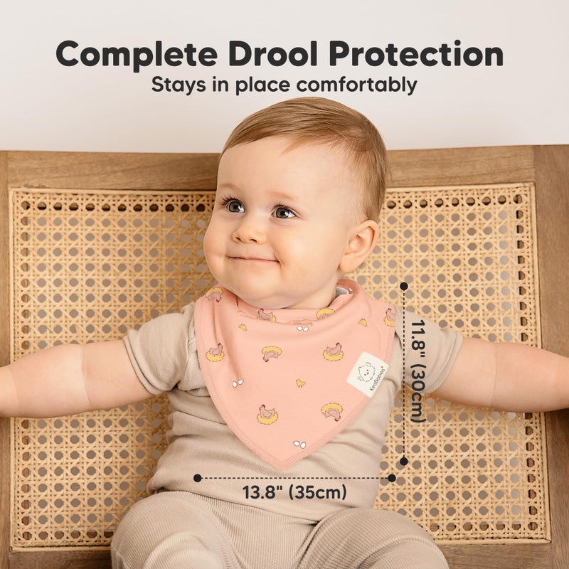 KeaBabies 8-Pack Organic Baby Bandana Bibs for Boys, Girls - Super Absorbent Triangle Baby Bibs for Drooling and Teething Infant, 100% Cotton Extra Soft for Newborn, Infant 0-36 Months (Countryside) - Image 5