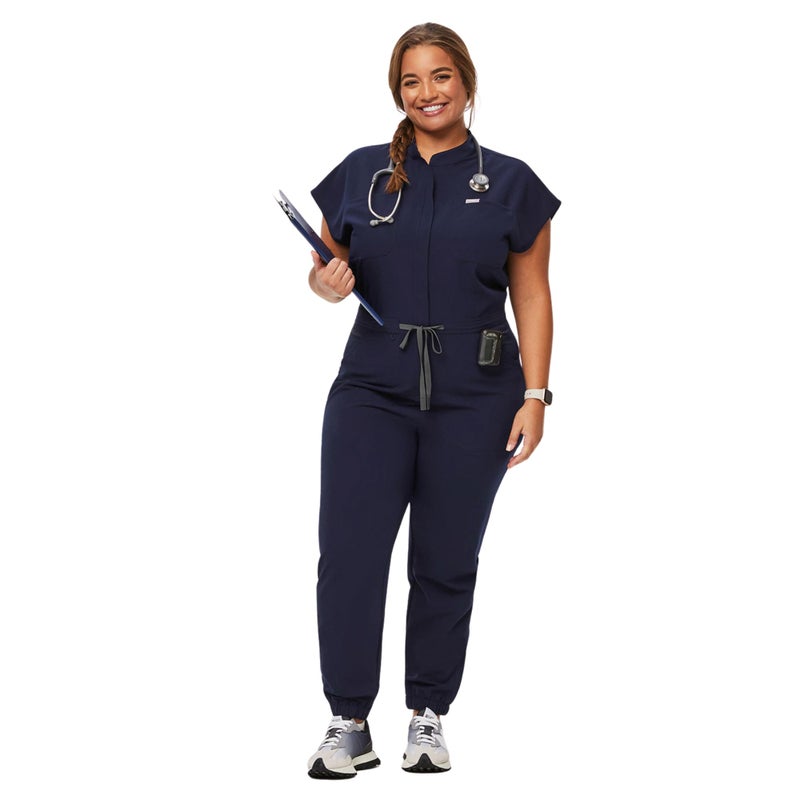 FIGS Women's Rafaela Cargo Jogger Scrubjumpsuit - Navy S - Image 1