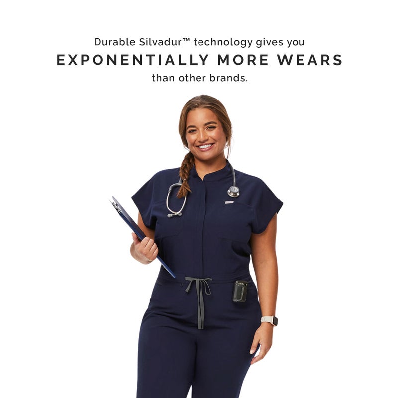 FIGS Women's Rafaela Cargo Jogger Scrubjumpsuit - Navy S - Image 5