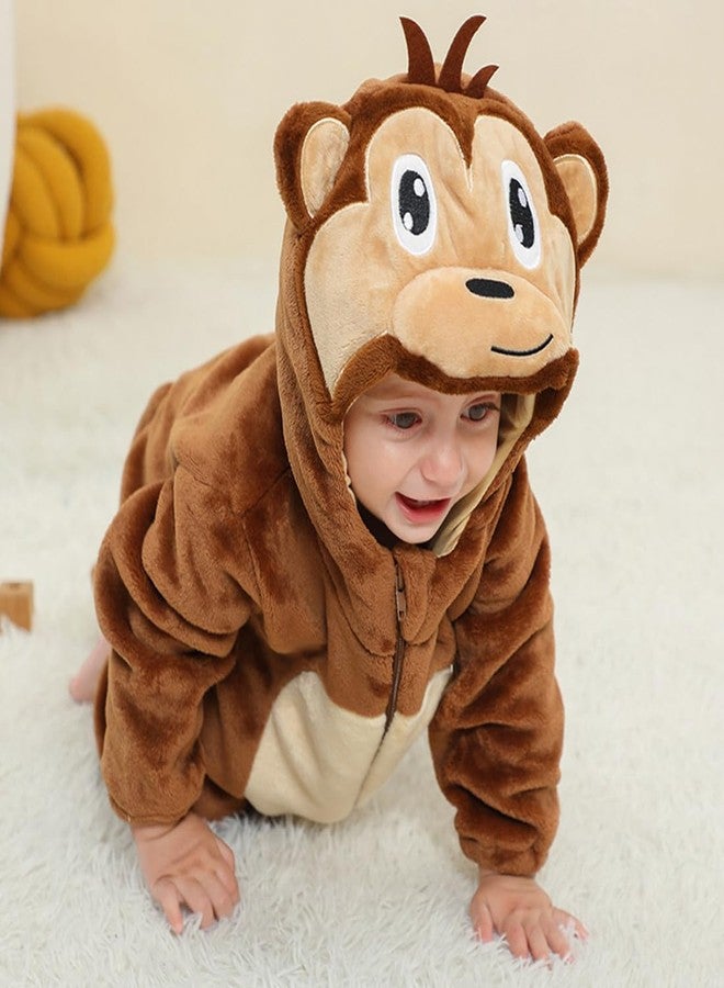 CuteOn Toddler Halloween Costume Onesie Cosplay Romper Christmas Infants Baby Costume Monkey 2-3 Years Brown - Image 2
