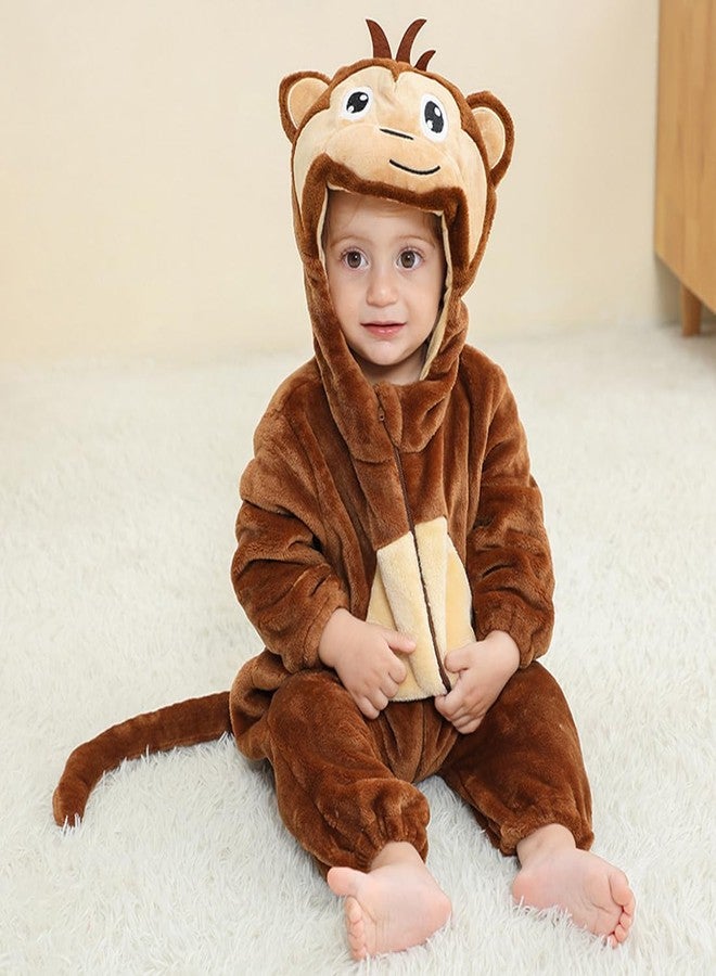 CuteOn Toddler Halloween Costume Onesie Cosplay Romper Christmas Infants Baby Costume Monkey 2-3 Years Brown - Image 3