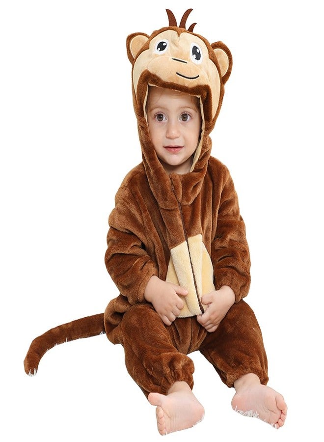 CuteOn Toddler Halloween Costume Onesie Cosplay Romper Christmas Infants Baby Costume Monkey 2-3 Years Brown - Image 1
