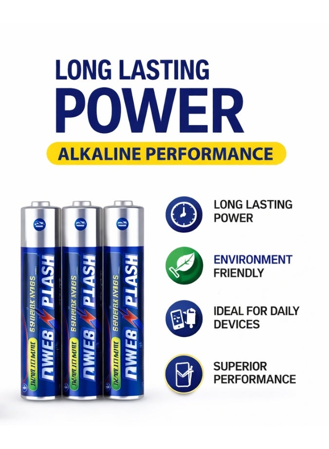 POWER FLASH AAA Alkaline Batteries 1.5V – Long Lasting & Eco-Friendly – 4 Pieces Pack - Image 2
