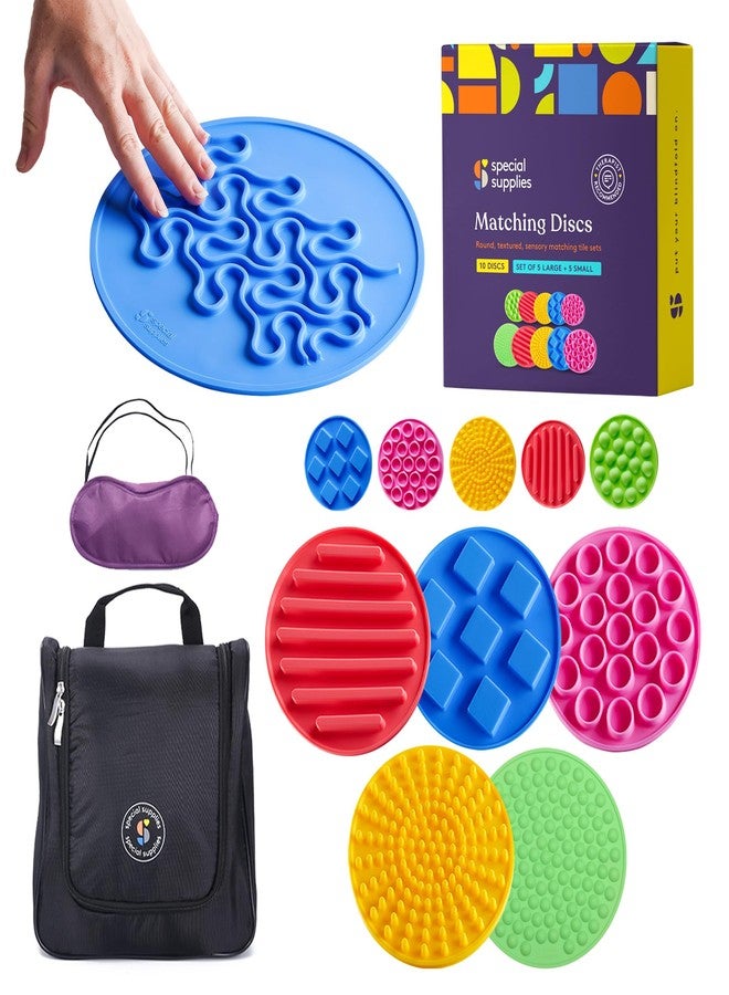Special Supplies Matching Game Sensory Discs, 5 Sets, Tactile Stimulation for Kids, Supports Autistic and Processing Challenges, Calming and Stimulating Early Learning Play, Eye Mask Included - Image 1