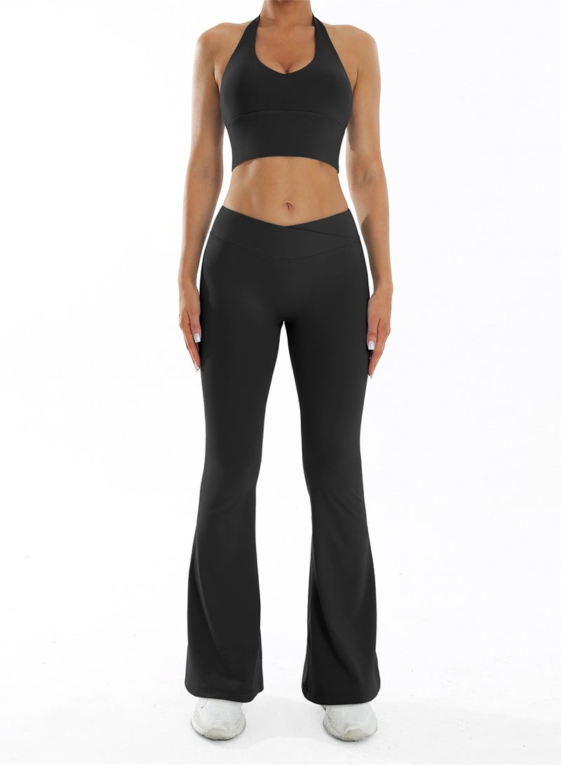 general Women 2PCS Sportswear Gym Workout Clothes Yoga Sets Sport Bra Push Up Flared Leggings Fitness Suits - Image 1