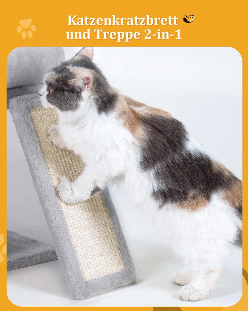 Aechonow Cat Tree Tower for Large Cat, Cat Bed House with Large Perch for Adult Cats, 20 * 16.5 Inch Big Platform for Indoor with Super Cozy Mat, Large Condo with Scratching Post, Light Gray - Image 5
