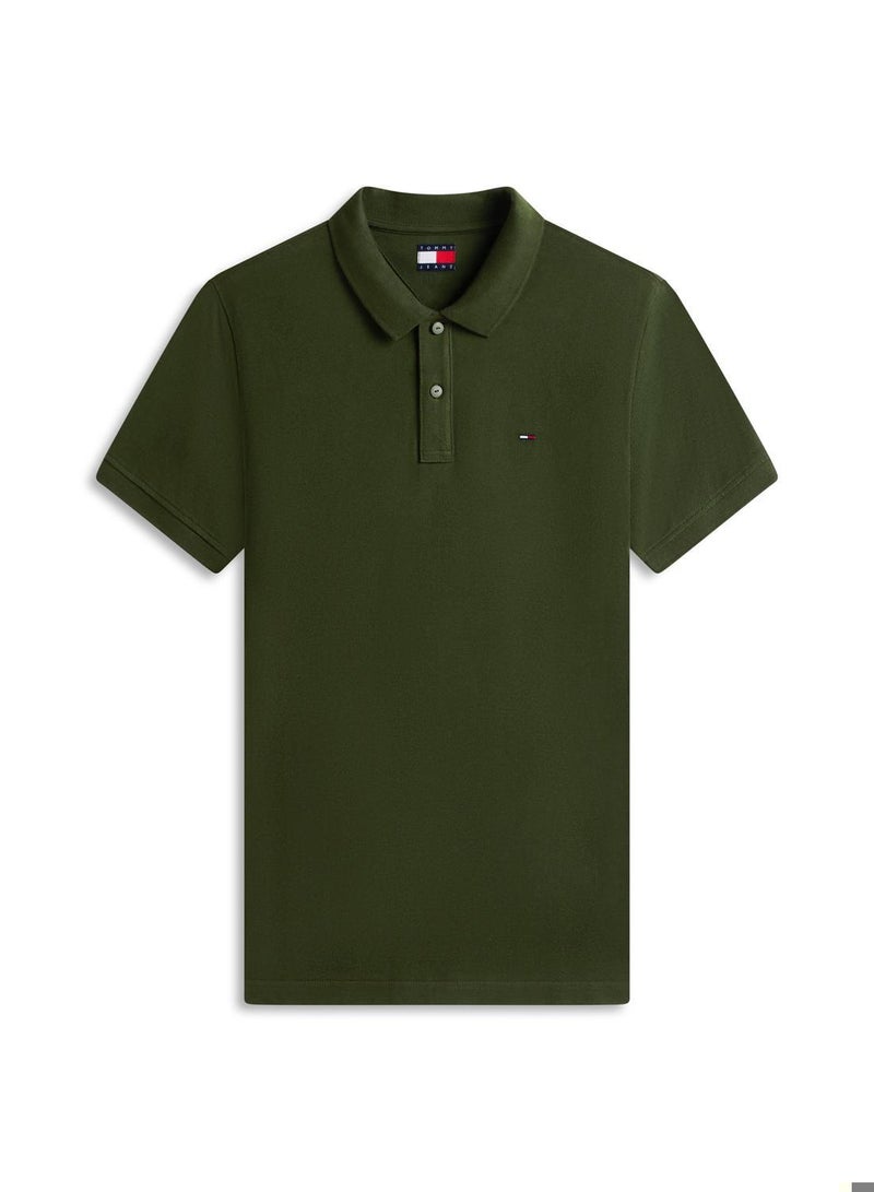 TOMMY JEANS Tommy Flag Slim Fit Pique Polo Shirt - Image 5