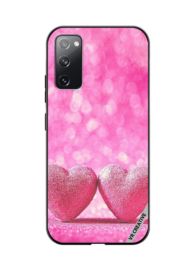 VR CREATIVE Protective Case Cover For Samsung Galaxy S20 FE 5G Pink Heart Design Multicolour - Image 1