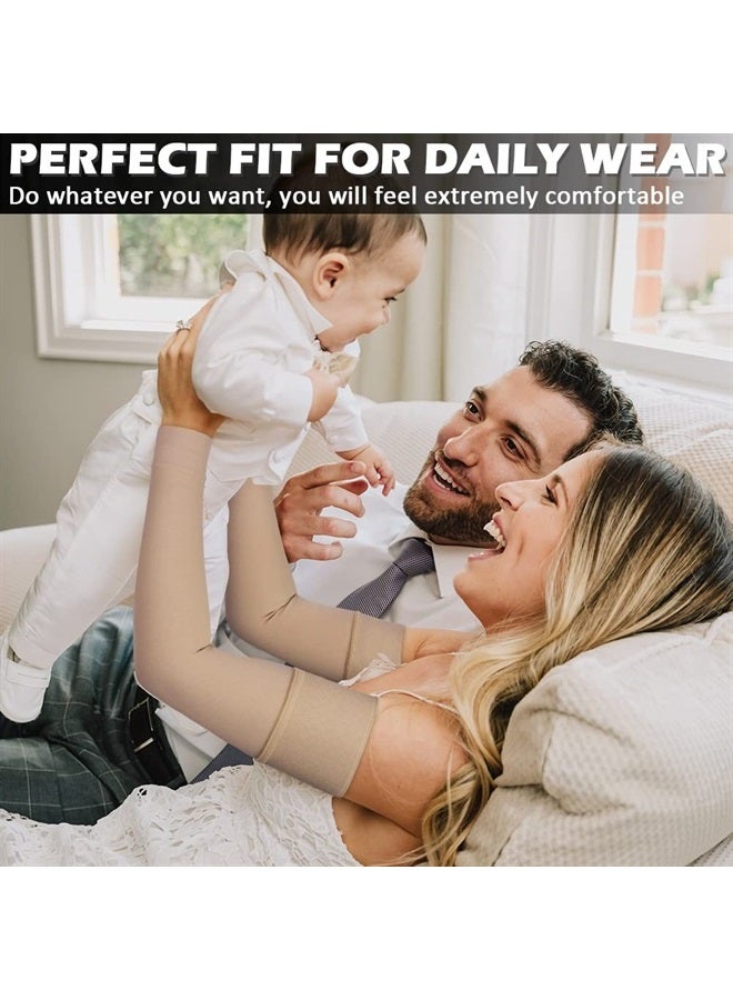 Ailaka Medical Compression Arm Sleeves for Men Women - 20-30 mmHg Lymphedema Compression Sleeves Support for Arms Pain, Swelling, Edema, Post Surgery Recovery, Tendonitis  - Image 2