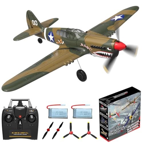 ANBURI RC Plane 4CH RC Airplane RC Airplane Ready to Fly Upgrade P40 Warhawk Remote Control Airplanes for Beginners Adult with Beginners with Xpilot Stabilization System - Image 1