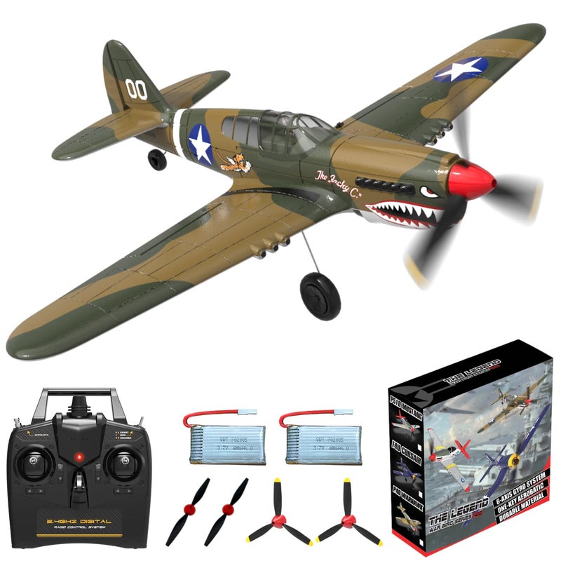 ANBURI RC Plane 4CH RC Airplane RC Airplane Ready to Fly Upgrade P40 Warhawk Remote Control Airplanes for Beginners Adult with Beginners with Xpilot Stabilization System - Image 2