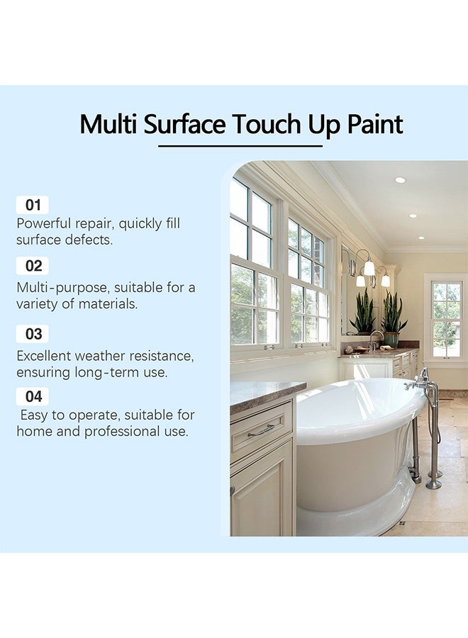 Jakehoe Multi Surface Touch Up Paint, White Touch Up Paint, Multi Surface Touch Up Paint Pen, Quickly Repairs for House Minor Chips, Walls, Wood, Interior and Exterior Satin Enamel Paint 30ml - Image 2