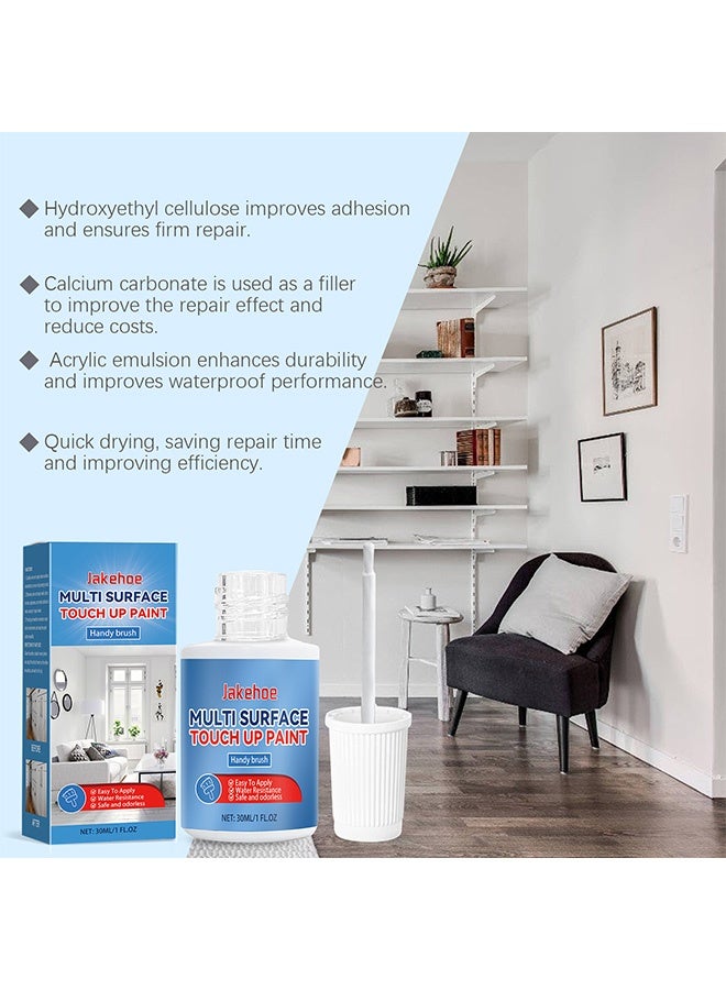 Jakehoe Multi Surface Touch Up Paint, White Touch Up Paint, Multi Surface Touch Up Paint Pen, Quickly Repairs for House Minor Chips, Walls, Wood, Interior and Exterior Satin Enamel Paint 30ml - Image 5