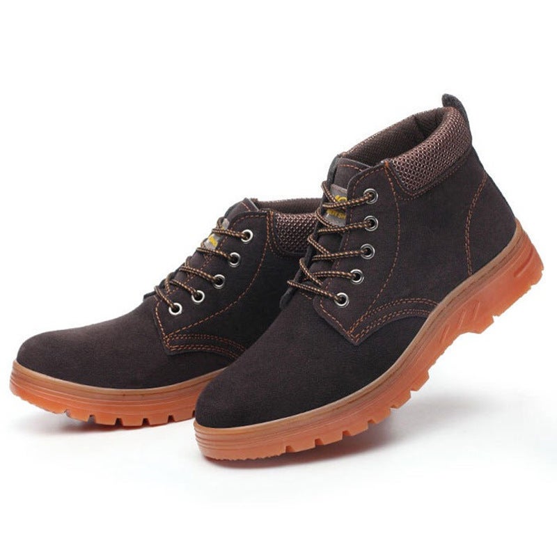 Summer Safety Protection Shoes Men'S Cowhide Welding Shoes Anti-Smashing Anti-Piercing Safety Work Shoes Lightweight Wear-Resistant - Image 1
