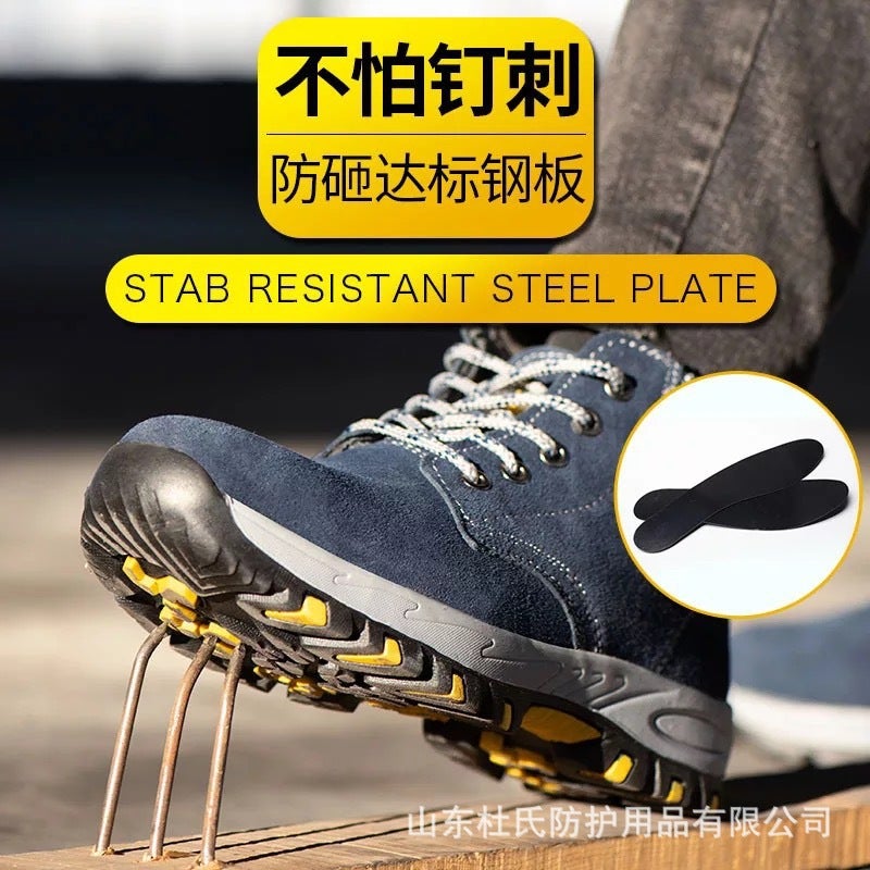 Summer Safety Protection Shoes Men'S Cowhide Welding Shoes Anti-Smashing Anti-Piercing Safety Work Shoes Lightweight Wear-Resistant - Image 4