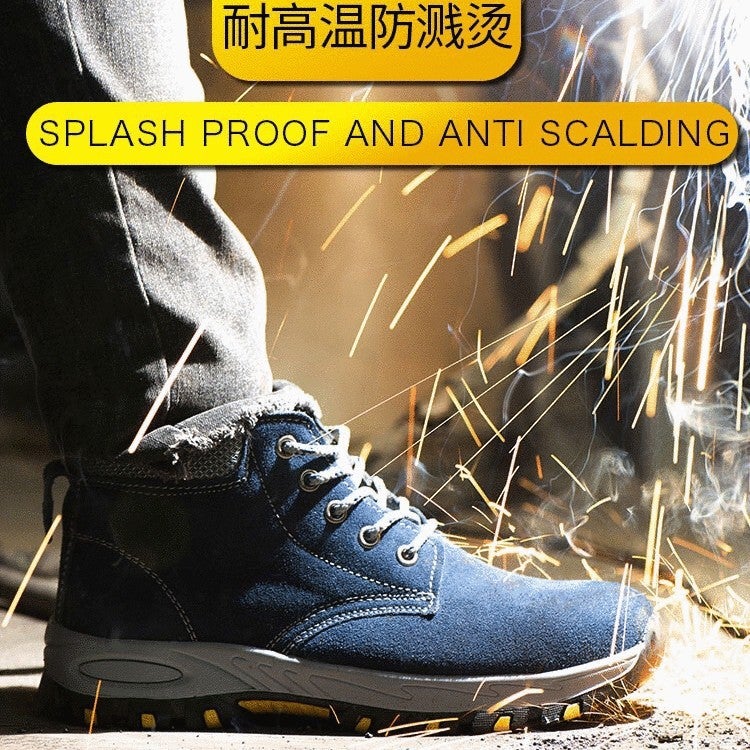 Summer Safety Protection Shoes Men'S Cowhide Welding Shoes Anti-Smashing Anti-Piercing Safety Work Shoes Lightweight Wear-Resistant - Image 2