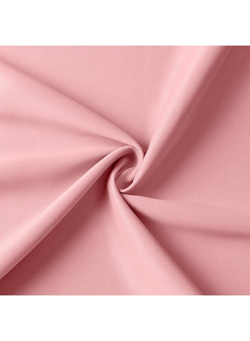 Bluejw ستائر خارجية معتمة بلون سادة مكونة من قطعتين باللون الوردي - Image 2