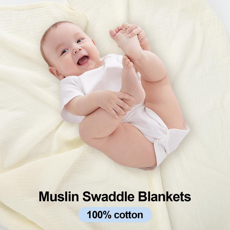 Arnzion 3 Pack Muslin Swaddle Blankets (40x40in) - Ultra Soft Breathable Wraps for Newborn Swaddling, Nursing, and Toddler Playtime, Unisex Design - Image 5