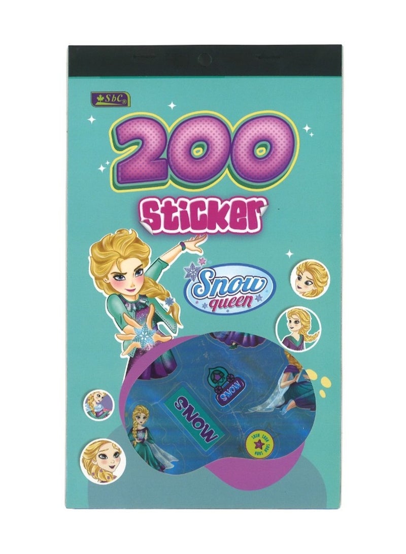 SBC كتاب ملصقات 200 قطعة تصميم ملكة الثلج - Image 1