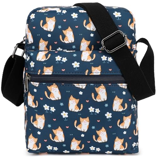 Leaper Cute Cat Messenger Bag Small Crossbody Bag and Purse Set for Women (SD15-Dark Blue) - Image 1