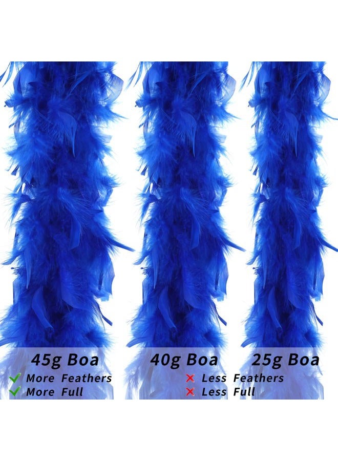 Larryhot Royal Blue Feathers Boa - 45g 2 Yards Boas for Adults,Wedding Centerpieces,Concert,Christmas Tree and Party Home Decoration(45g-RoyalBlue) - Image 4