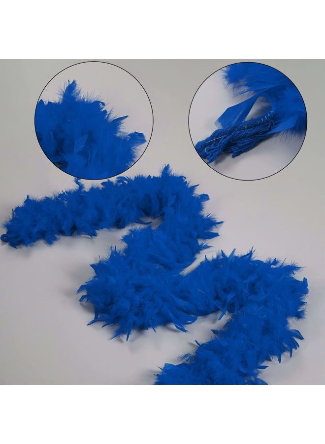 Larryhot Royal Blue Feathers Boa - 45g 2 Yards Boas for Adults,Wedding Centerpieces,Concert,Christmas Tree and Party Home Decoration(45g-RoyalBlue) - Image 3