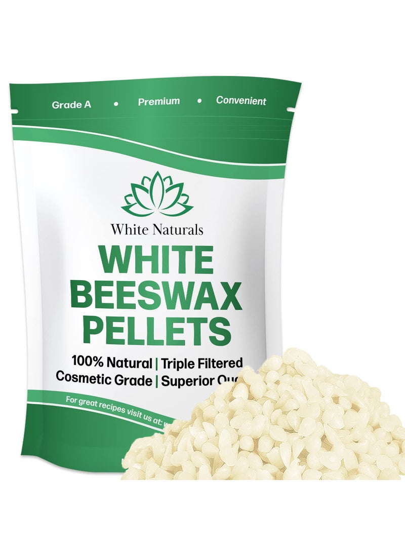 White Naturals - White Naturals White Beeswax Pellets 1 lb 16 oz Pure Natural Cosmetic Grade Bees Wax Pastilles Triple Filtered Great For DIY Lip Balms Lotions Candles - Image 1