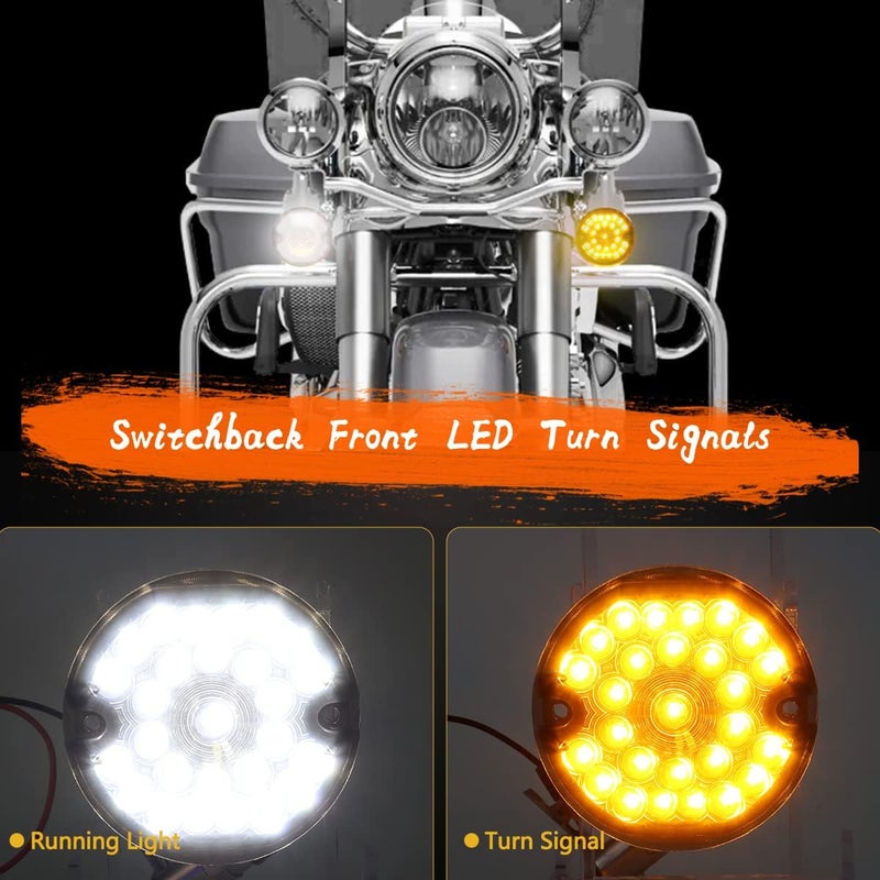 MotoParAcc 1157 Front 1156 Rear LED Turn Signals - 4Pcs Smoked Lens for Harley Motorcycles - Image 4