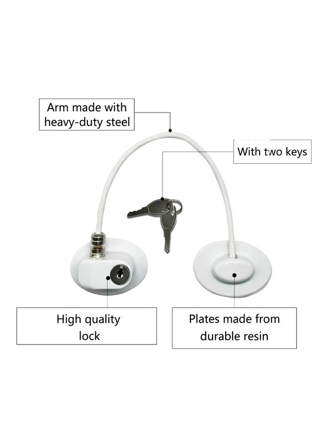 NIBEMINENT 3-Piece Refrigerator Lock With 6 Keys White - Image 3
