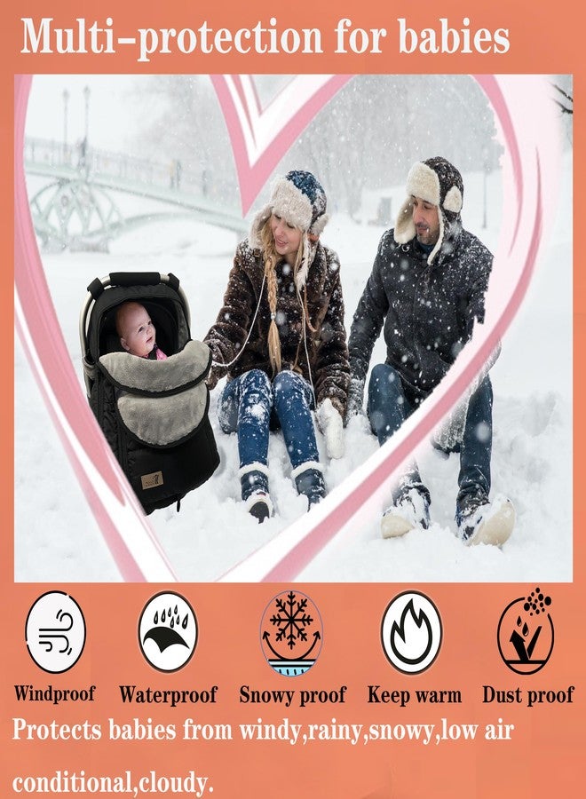 Yazely Car Seat-Covers for Babies Winter - Heavy-Warm Baby Car Seat Cover for Boy Girl Cold Weather Shield Protection,Waterproof Covers Windproof Keep Baby Cozy with Earflap for More Breathable - Image 4