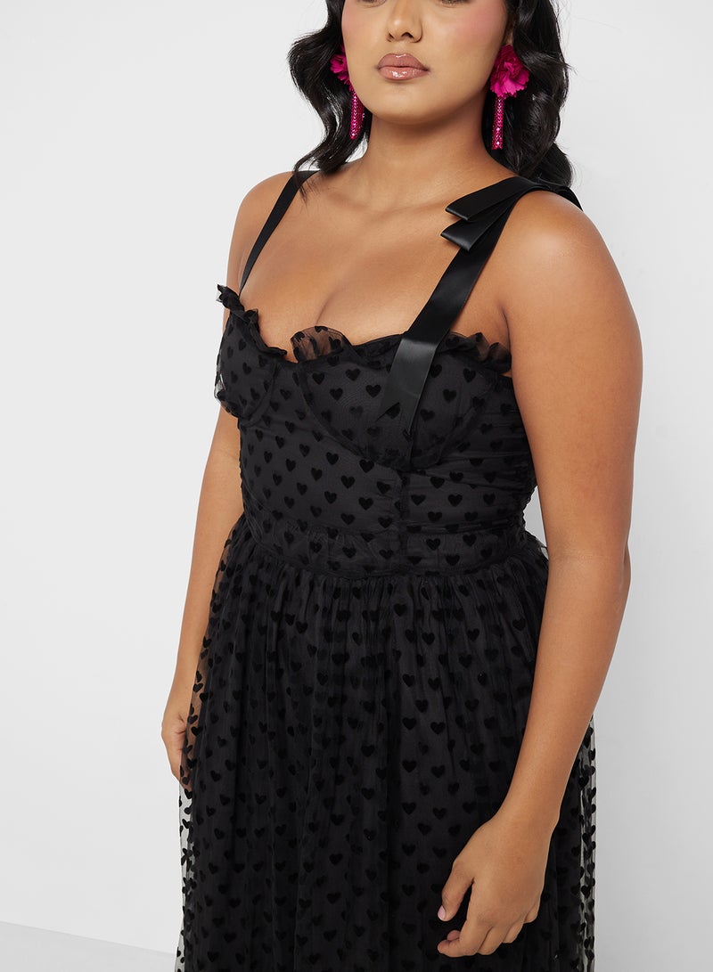 Heart Tulle Midi Dress
