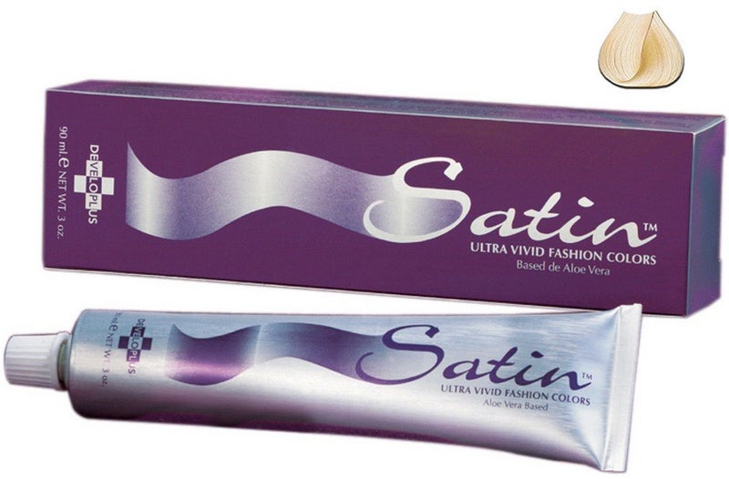 Developlus Satin Ultra Vivid Fashion Colors, 10G Ultra Light Golden Blonde Hair Dye, 3 oz., Gold Series Permanent Hair Dye, Made with Soy Protein and Aloe Vera, Vegan & Cruelty Free