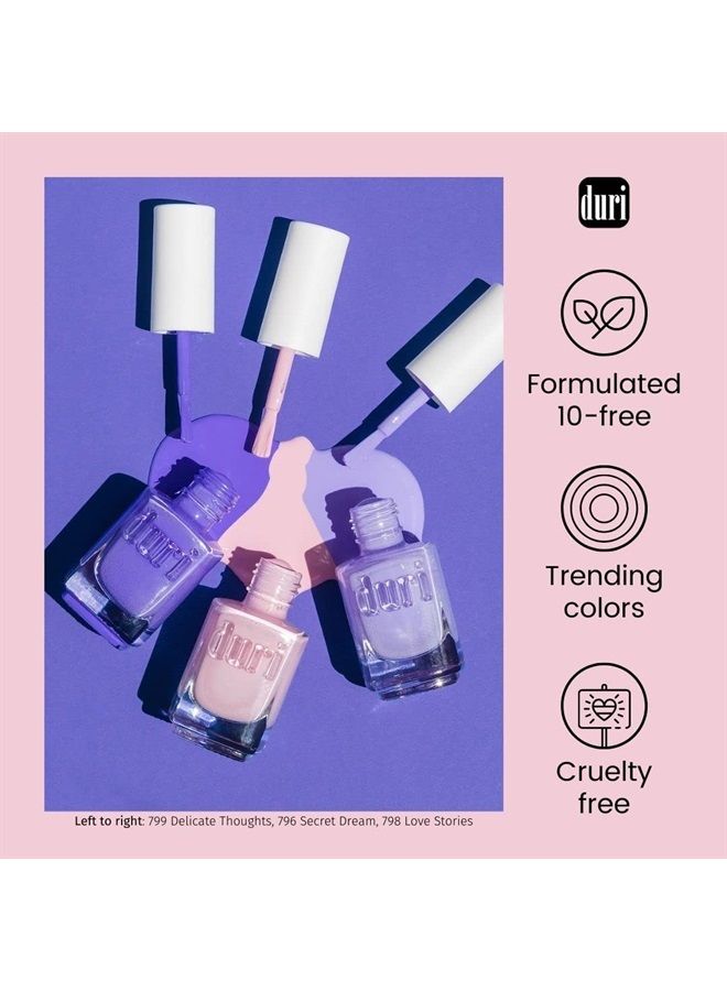duri Nail Polish, 796 Secret Dream, Light Pastel Pink, Full Coverage, Glossy Finish, Fast Drying, Easy to Apply, 0.45 Fl Oz Cosmetics - Image 4