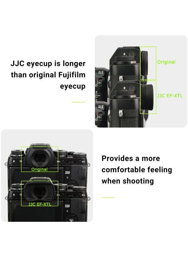 JJC Eyepiece Eyecup Eye Cup Viewfinder for Fuji Fujifilm X-T2 X-T1 X-T3 X-H1 GFX 50S Camera, Replaces Fuji Fujifilm EC-XT L Eyepiece - Image 5